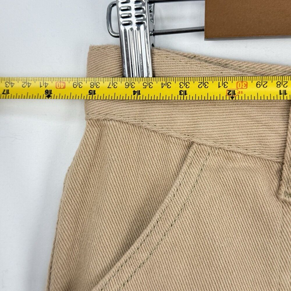 Women's Wide Leg Cargo Jeans Size 4 Relaxed Fit Denim Beige - Picture 15 of 16